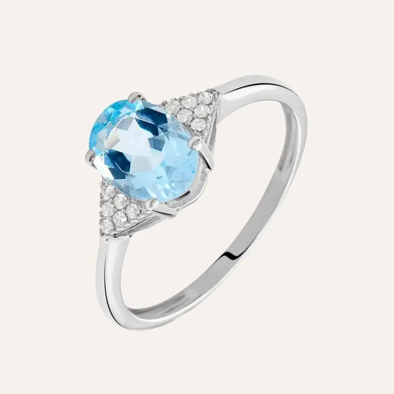 Stroili Anello Solitario Amélie Oro Bianco Topazio Cubic Zirconia