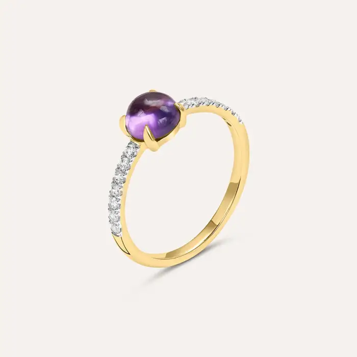 Stroili Anello Solitario Amélie Oro Giallo Ametista Cubic Zirconia