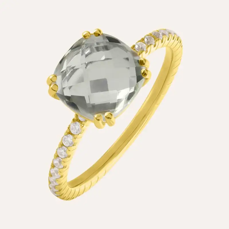 Stroili Anello Solitario Amélie Oro Giallo Ametista Cubic Zirconia