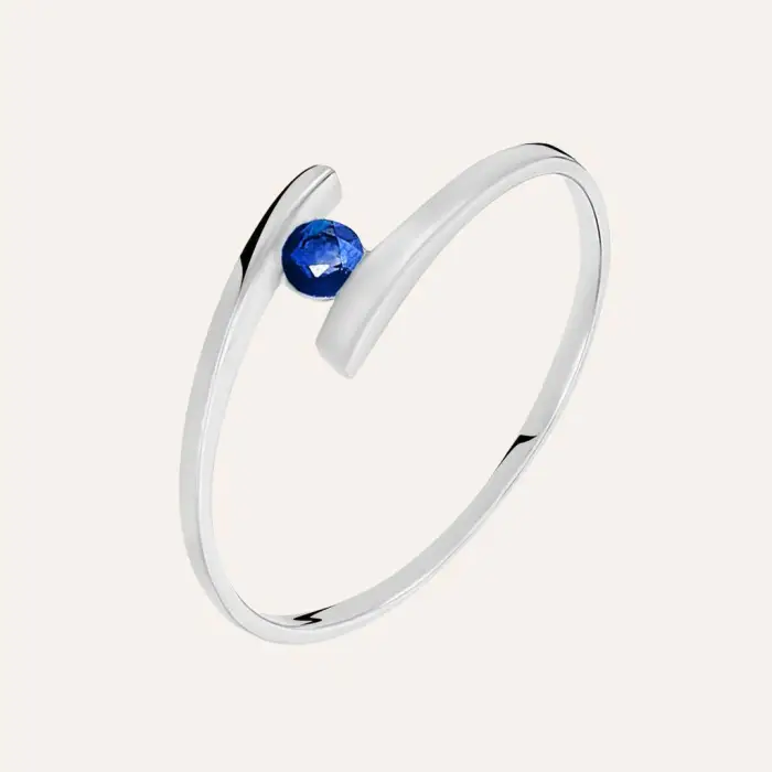 Stroili Anello Solitario Charlotte Oro Bianco Zaffiro