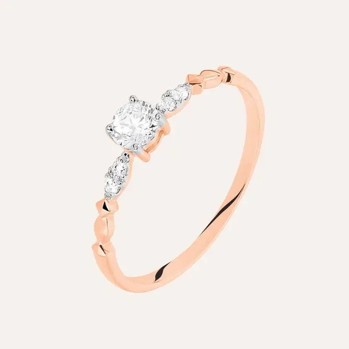 Stroili Anello Solitario Claire Oro Rosa Cubic Zirconia