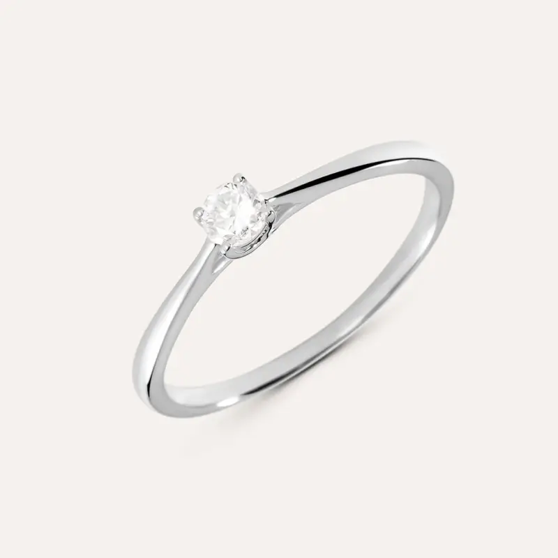 Stroili Anello Solitario Grace Oro Bianco Diamante