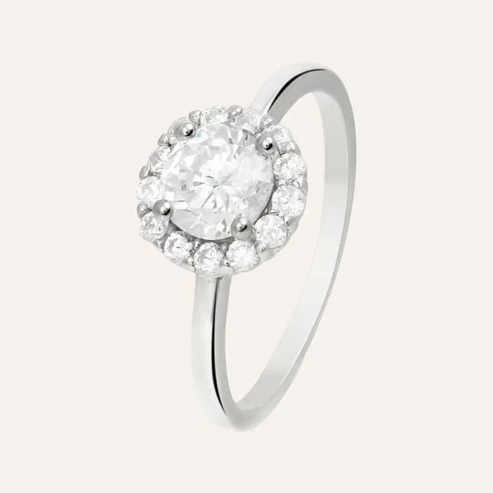 Stroili Anello Solitario Silver Elegance Argento Rodiato Cubic Zirconia