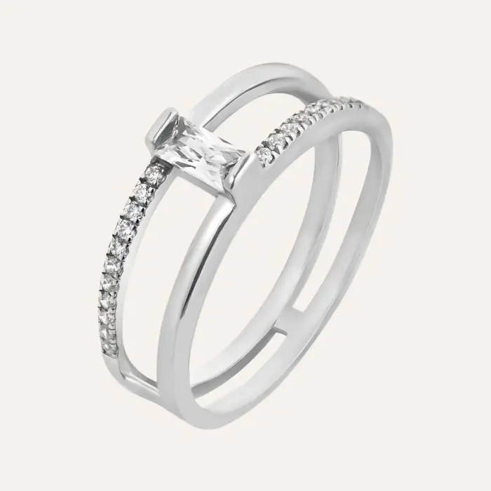 Stroili Anello Solitario Silver Elegance Argento Rodiato Cubic Zirconia