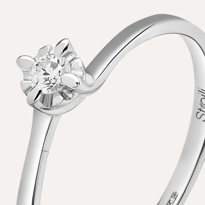 Stroili Anello Solitario Valentino Diamazing Oro Bianco Diamante