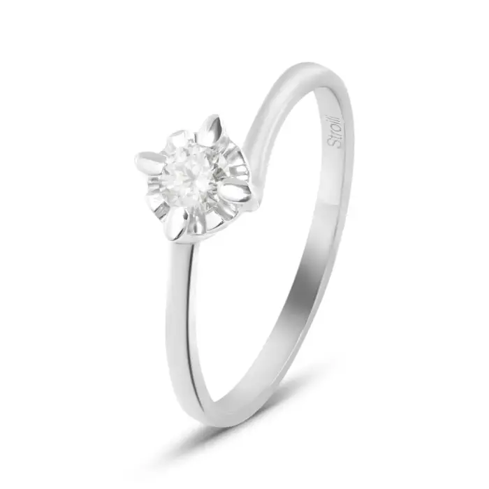 Stroili Anello Solitario Valentino Diamazing Oro Bianco Diamante