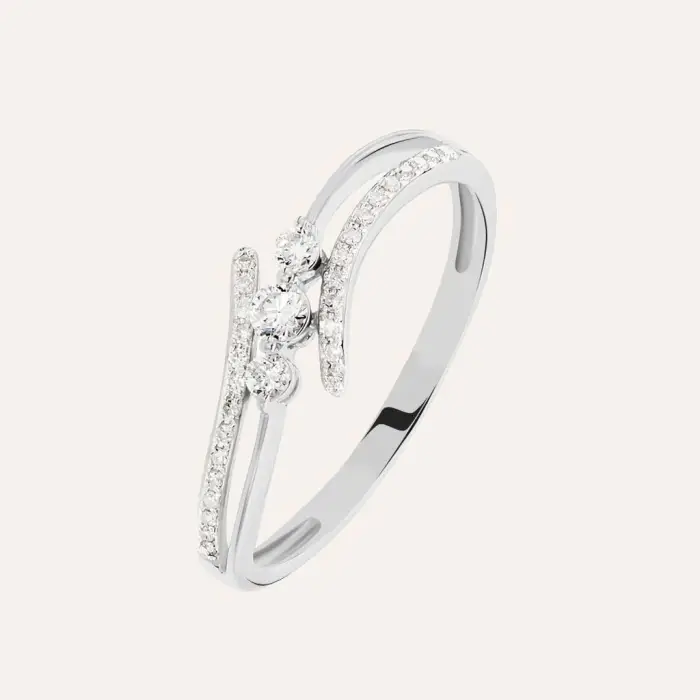 Stroili Anello Trilogy Grace Oro Bianco Diamante