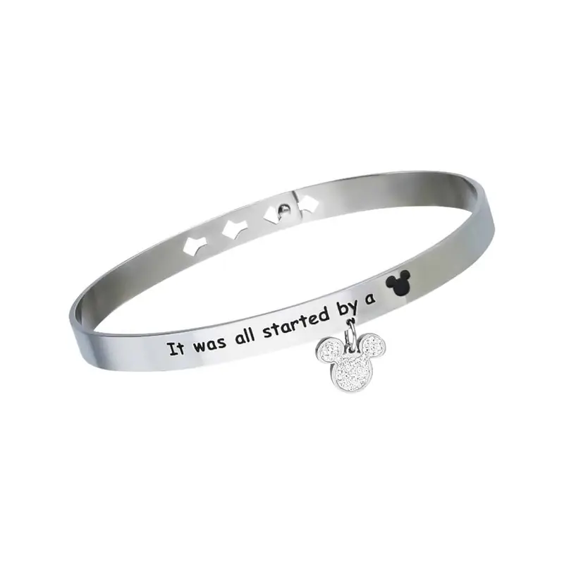 Stroili Bangle Lady Message Acciaio Disney e Cristalli