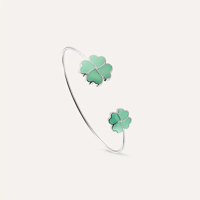 Stroili Bangle Lady Sweet Acciaio Quadrifoglio Argentato