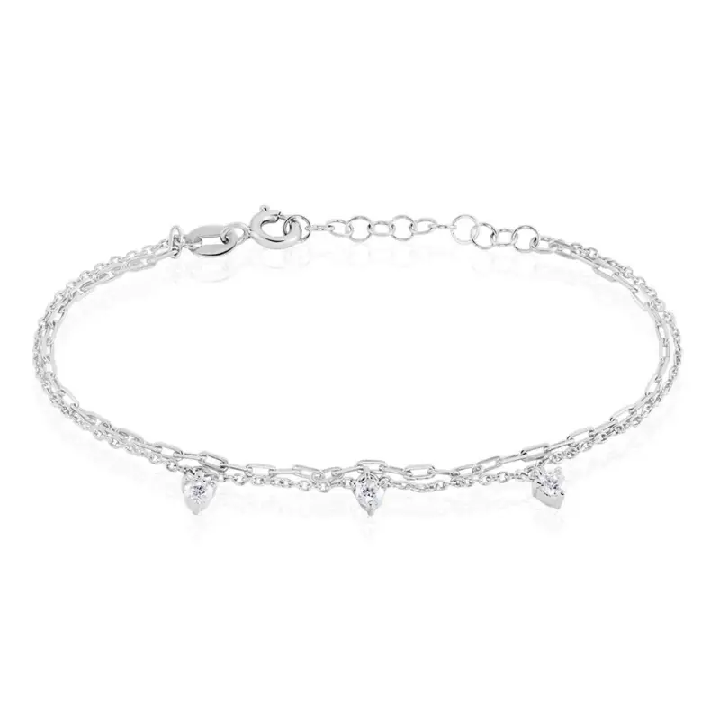 Stroili Bracciale Catena Silver Elegance Argento Rodiato Cubic Zirconia