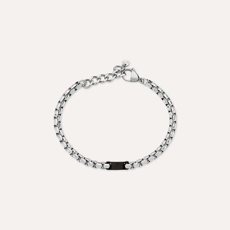 Stroili Bracciale Man Code Acciaio Bicolore Bianco / Nero