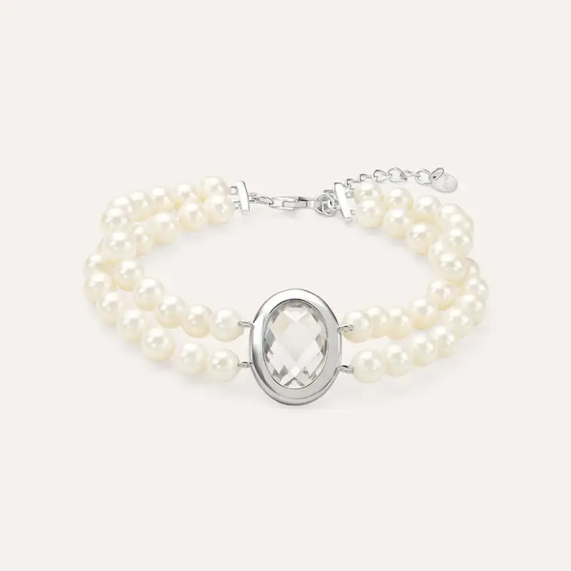 Stroili Bracciale Silver Pearls Argento Bianco Perla sintentica Cubic Zirconia