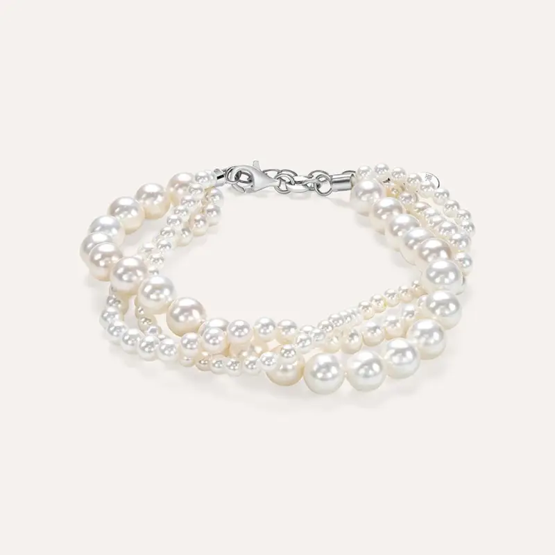Stroili Bracciale Silver Pearls Argento Rodiato Perla sintentica Cubic Zirconia