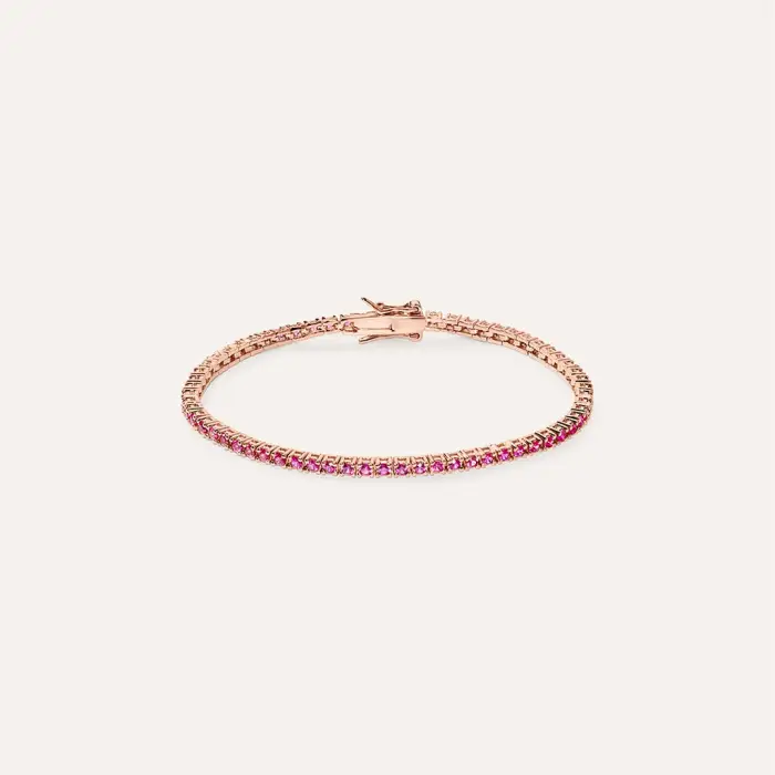 Stroili Bracciale Silver Rainbow Argento Rosato Cubic Zirconia Rosa