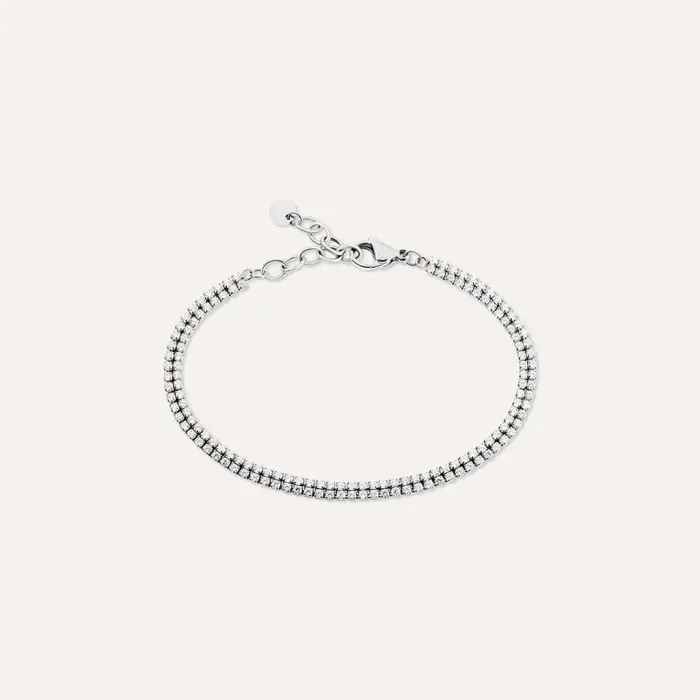 Stroili Bracciale Tennis Aura Acciaio Cubic Zirconia Bianco