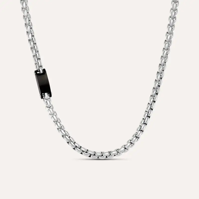 Stroili Collana Man Code Acciaio Bicolore Bianco / Nero