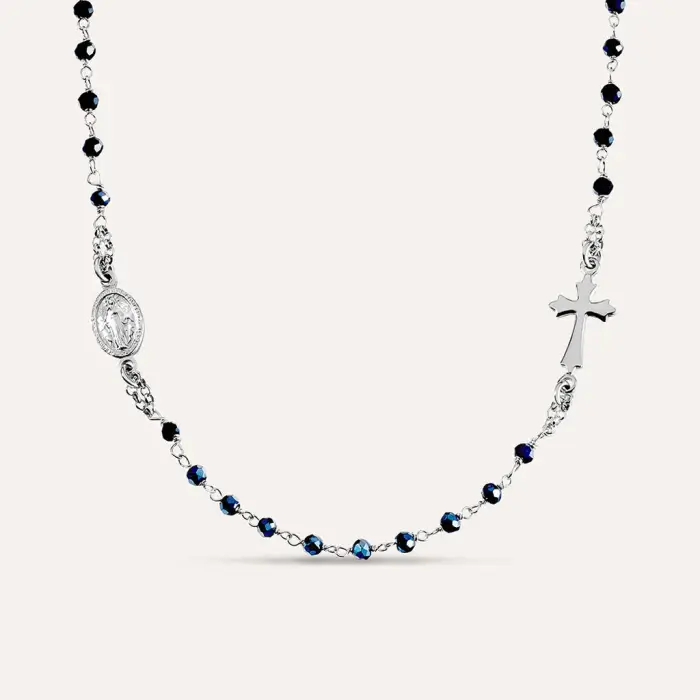 Collana Rosario Silver Soul Argento Rodiato Cristallo Bianco