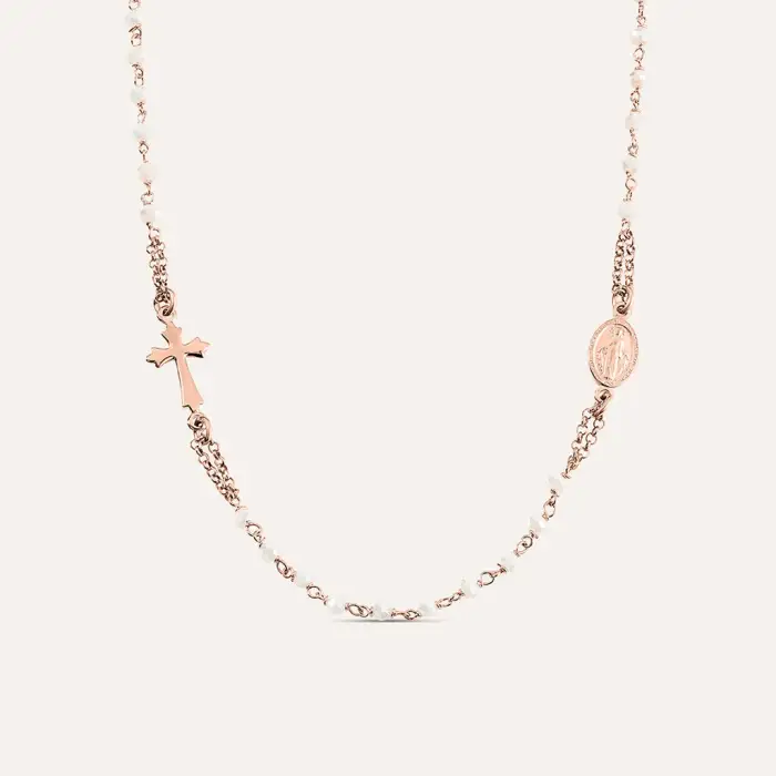 Collana Rosario Silver Soul Argento Rosa Cristallo