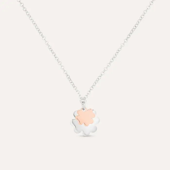 Collana Silver Collection Argento Bicolore Bianco / Rosa