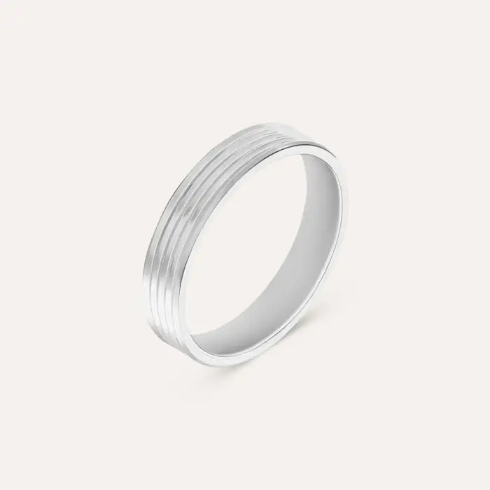 Stroili Fede Classica Lavorata 4 mm Oro Bianco