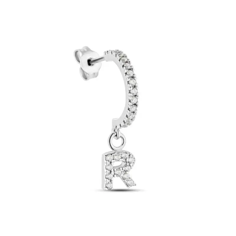 Stroili Mono Orecchino A Cerchio Silver Moments Argento Rodiato Cubic Zirconia