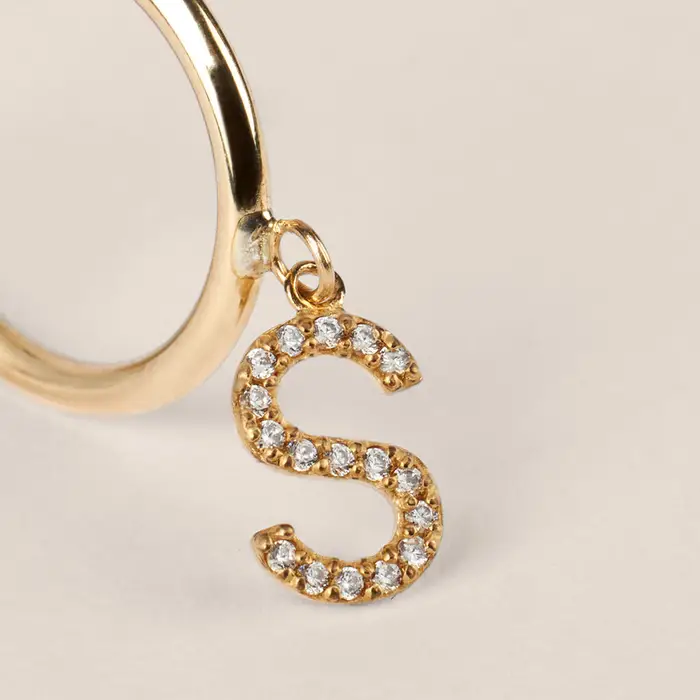 Mono Orecchino A Cerchio Toujours Oro Giallo Cubic Zirconia miniatura 3