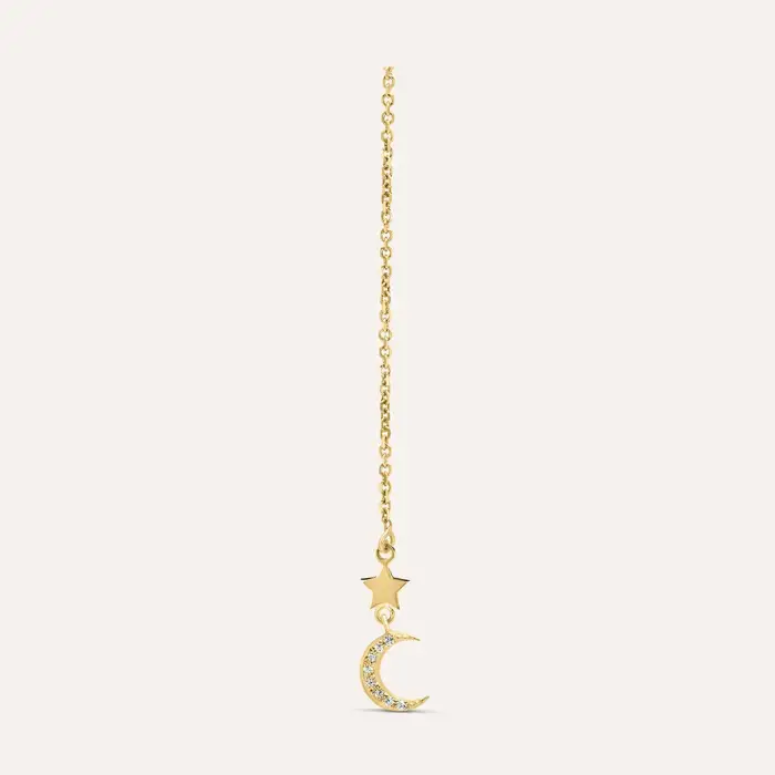 Stroili Mono Orecchino Pendente Saliscendi Beverly Oro Giallo Cubic Zirconia