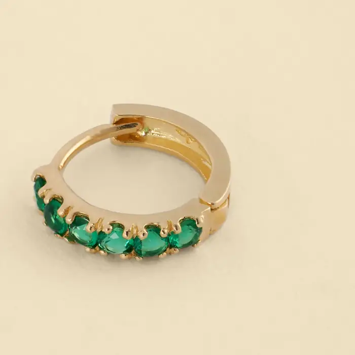 Orecchini A Cerchio Toujours Oro Giallo Cubic Zirconia miniatura 3