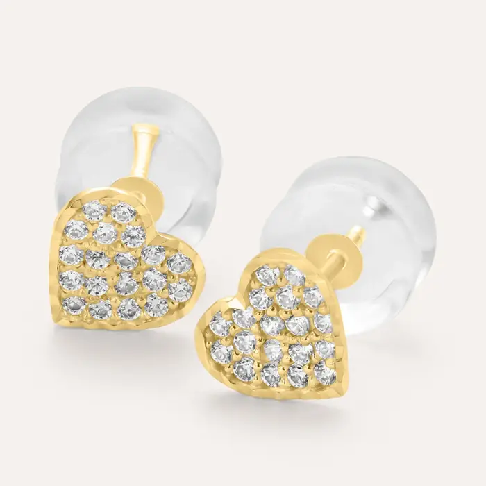 Orecchini Lobo Bon Ton Oro Giallo Cubic Zirconia miniatura 3