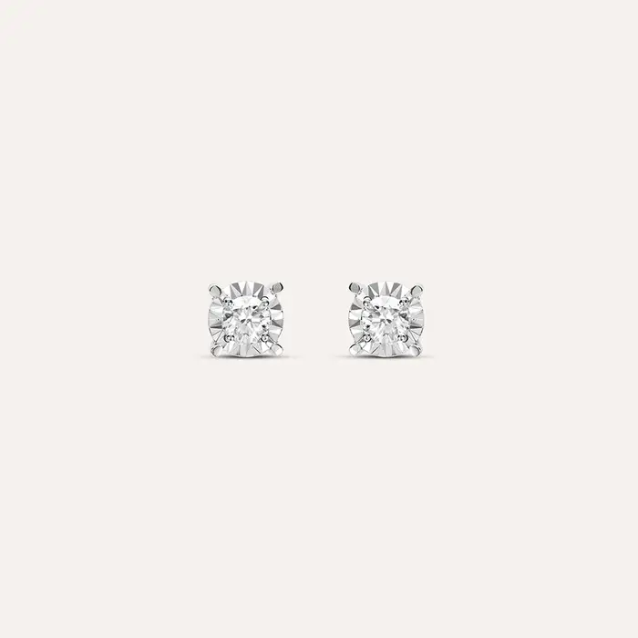 Stroili Orecchini Lobo Punto Luce Diamotion Oro Bianco Diamante