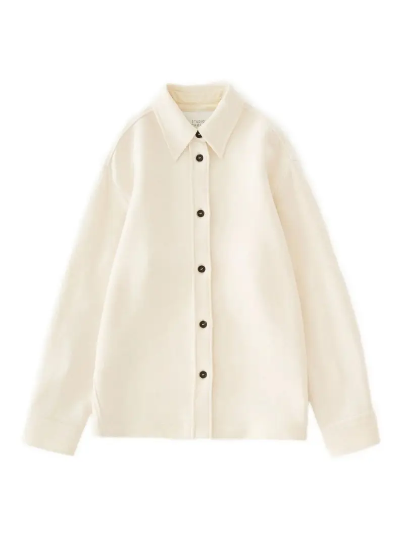 Studio Nicholson Sovracamicia in lana Bianco
