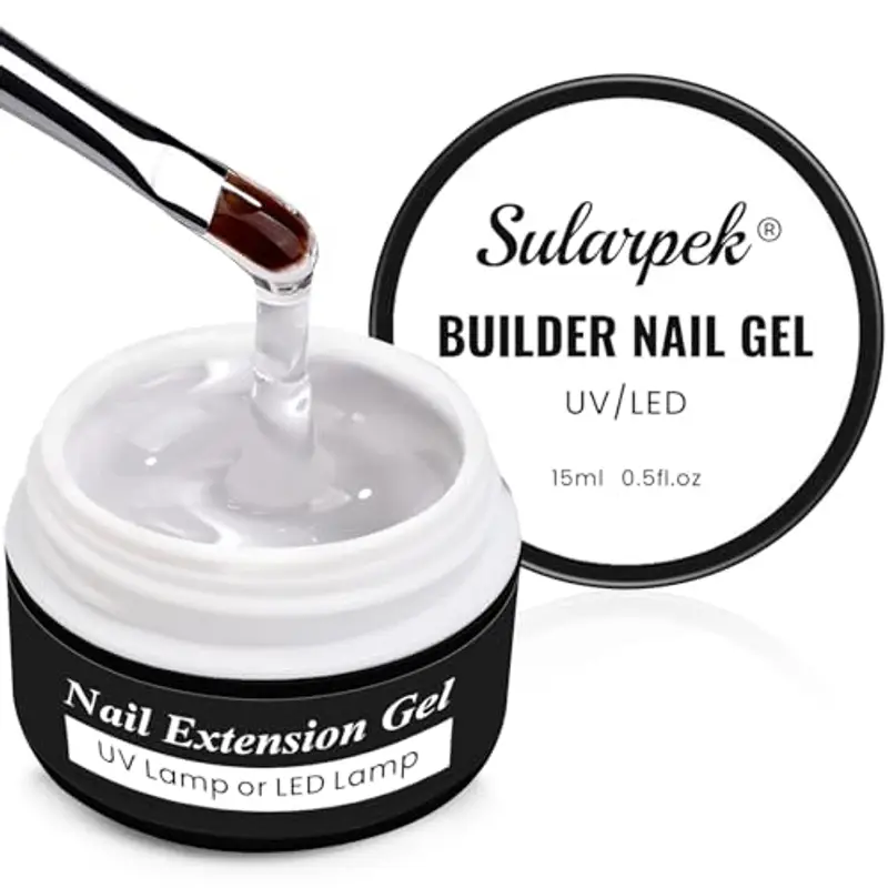 sularpek Gel Construction Ongle UV, 15 ML Ongle Gel, Gel de Construction Sans HEMA ni TPO, Builder Gel pour