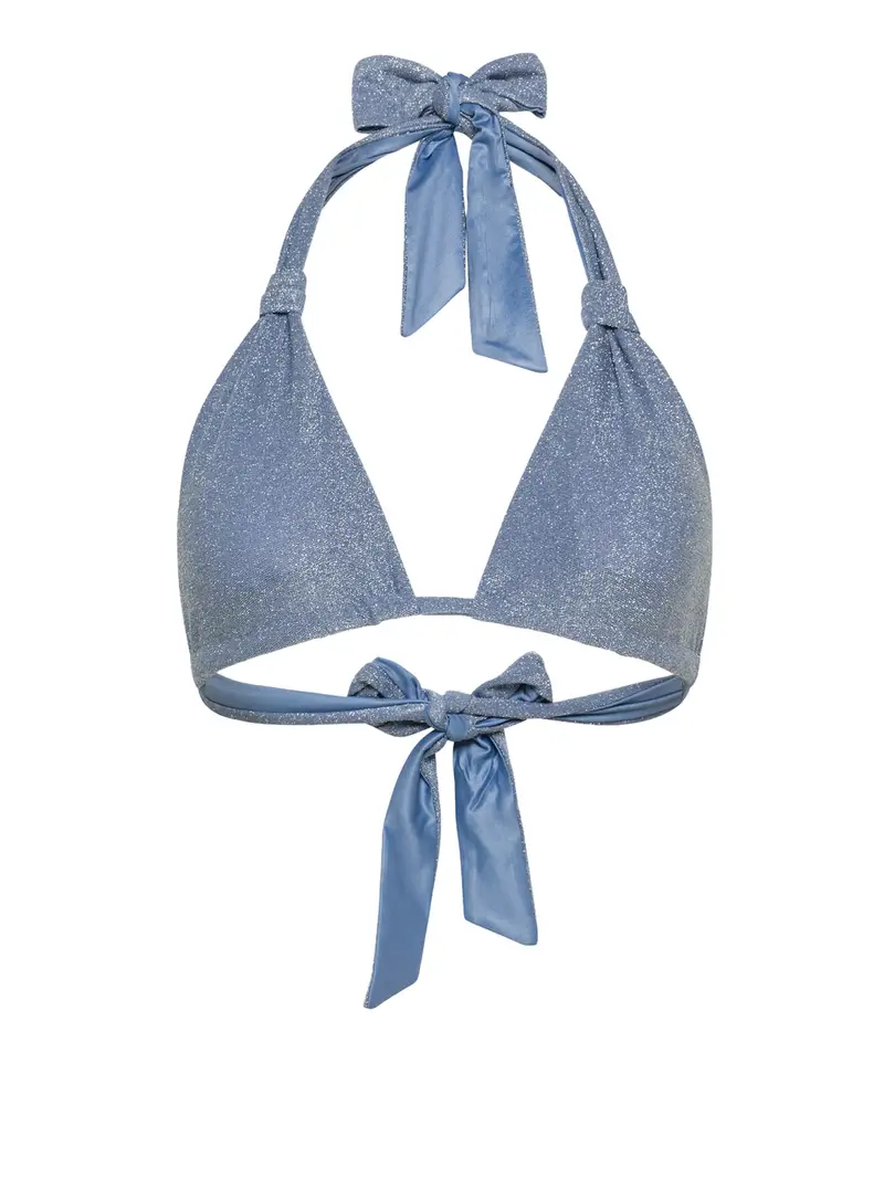sun68 bikini pezzo sopra lurex da donna - blu