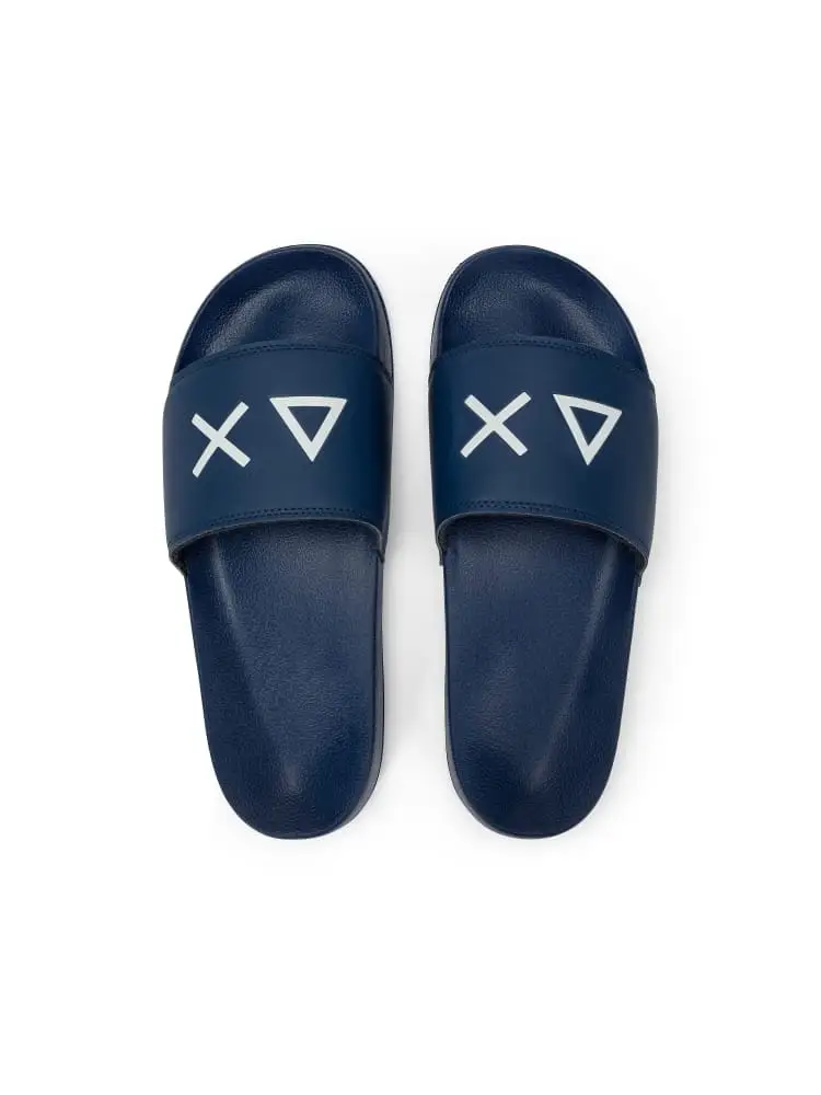 Sun68 ciabatte uomo blu navy con logo