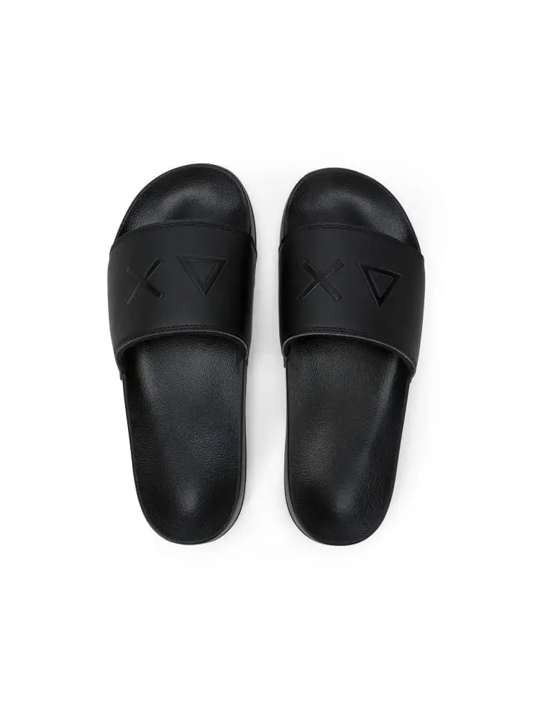 Sun68 ciabatte uomo nere con logo