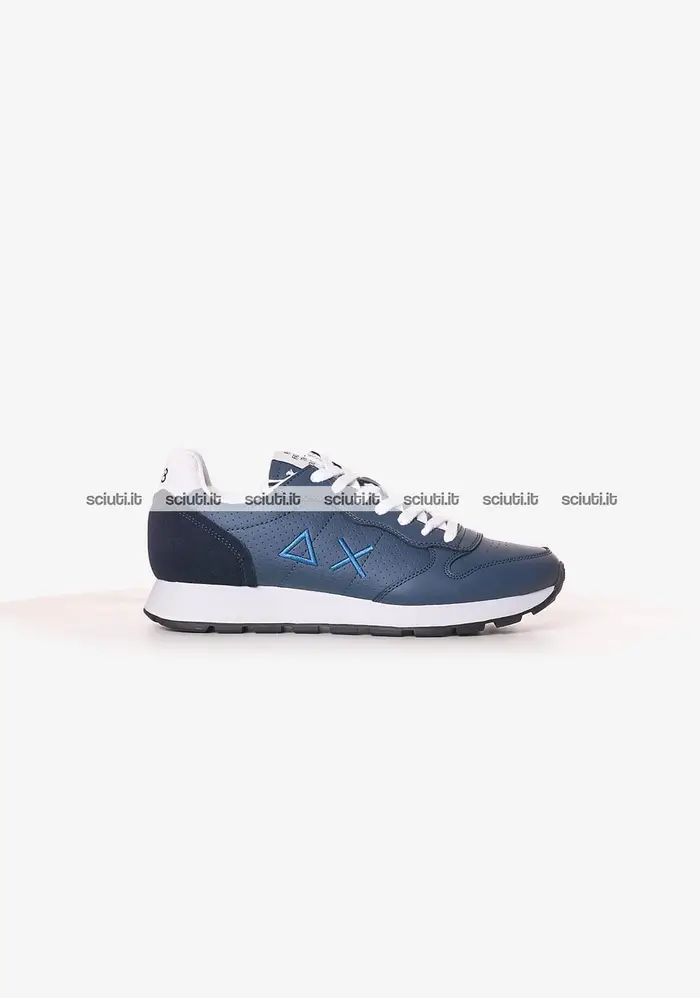 SUN68 Scarpe uomo blu scuro Tom classic in misto pelle