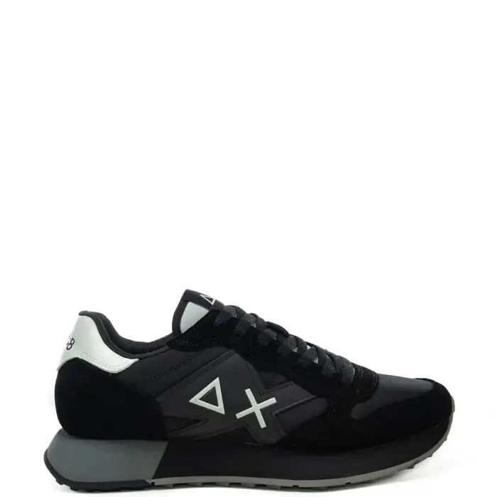 Sun68 sneakers da uomo jaki 2 0 solid in tessuto con inserti in camoscio nero