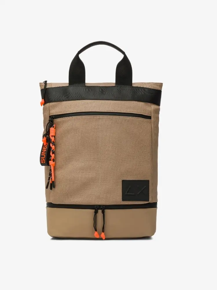 zaino porta laptop in nylon beige scuro