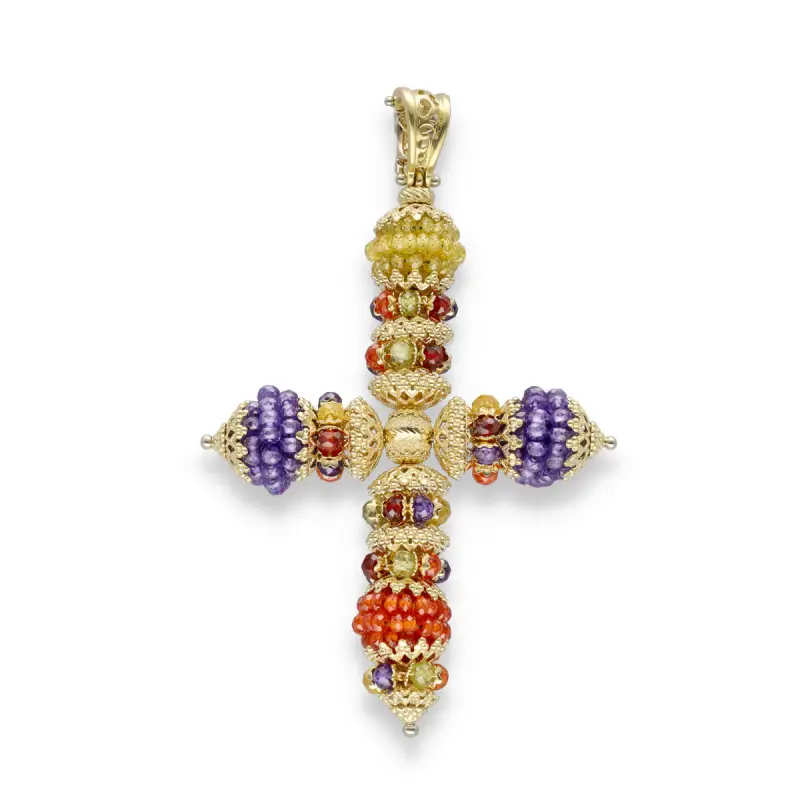SunDay Croce con pietre dure colorate