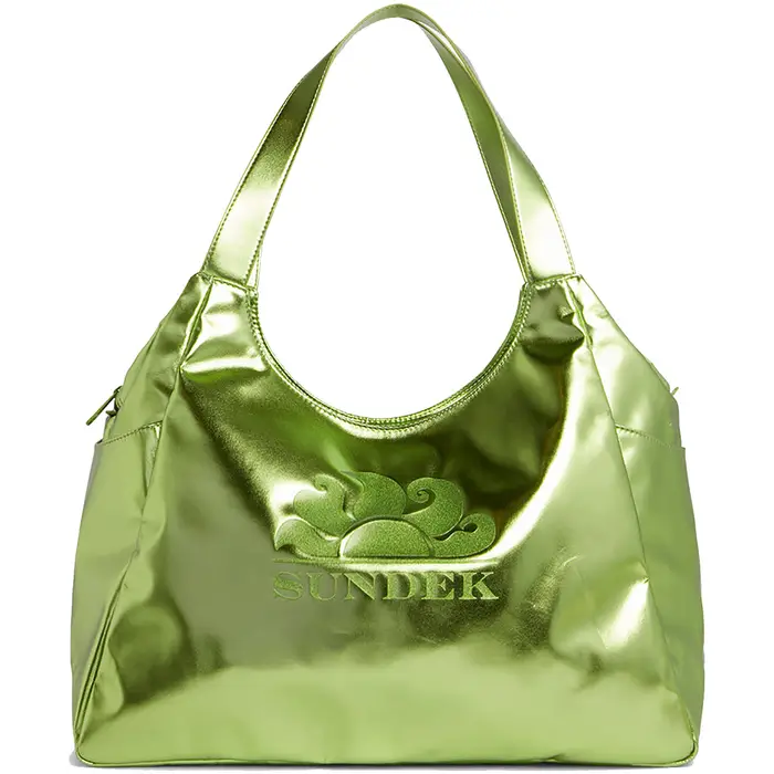 Sundek Borsa BORSA SHOPPER LAMINATA CON LOGO Verde