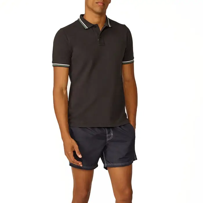 Polo Maglia Mezza Manica Collo Bordino Nero Uomo