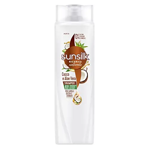 Sunsilk Shampoo Cocco e Aloe Vera, Shampoo per Capelli Secchi e Sfibrati, Formula Nutriente e Protettiva per Capelli