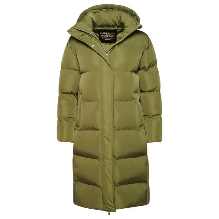 Cappotto da donna con cappuccio Superdry Vert