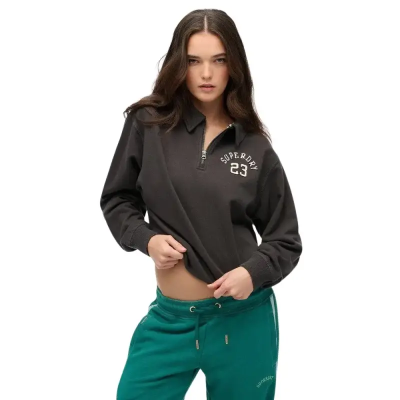 Superdry Felpa girocollo con zip donna Athletic Essentials