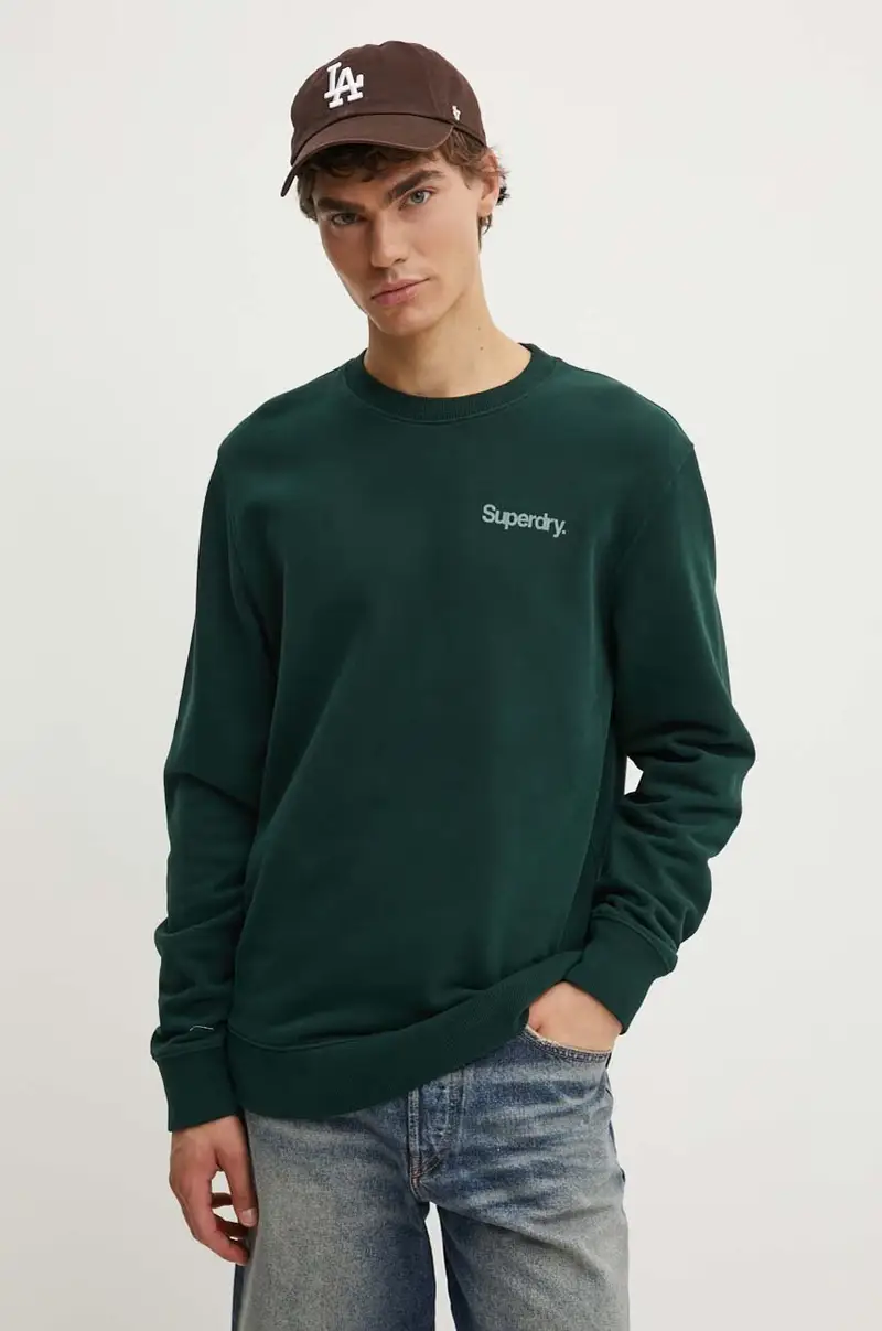 Superdry felpa in cotone uomo colore verde M2013738A-27E