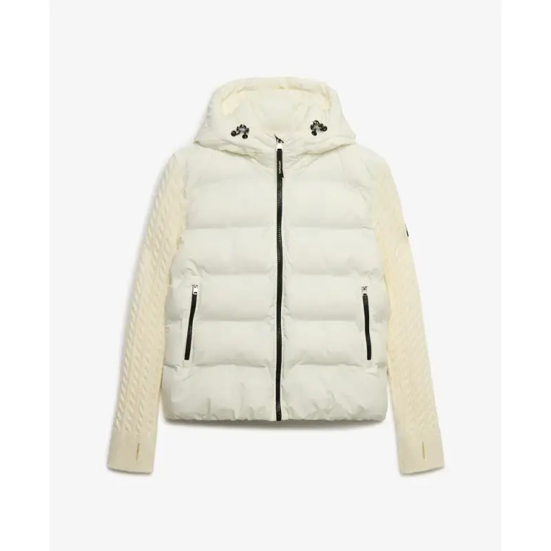 Superdry Giacca a vento con cappuccio e maniche in maglia donna