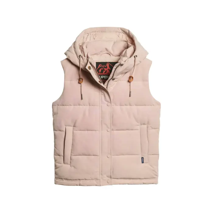 Gilet imbottito con cappuccio da donna Superdry Everest Rose