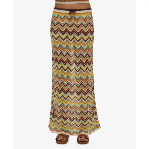 Superdry Gonna lunga in maglia zigzag donna Vert