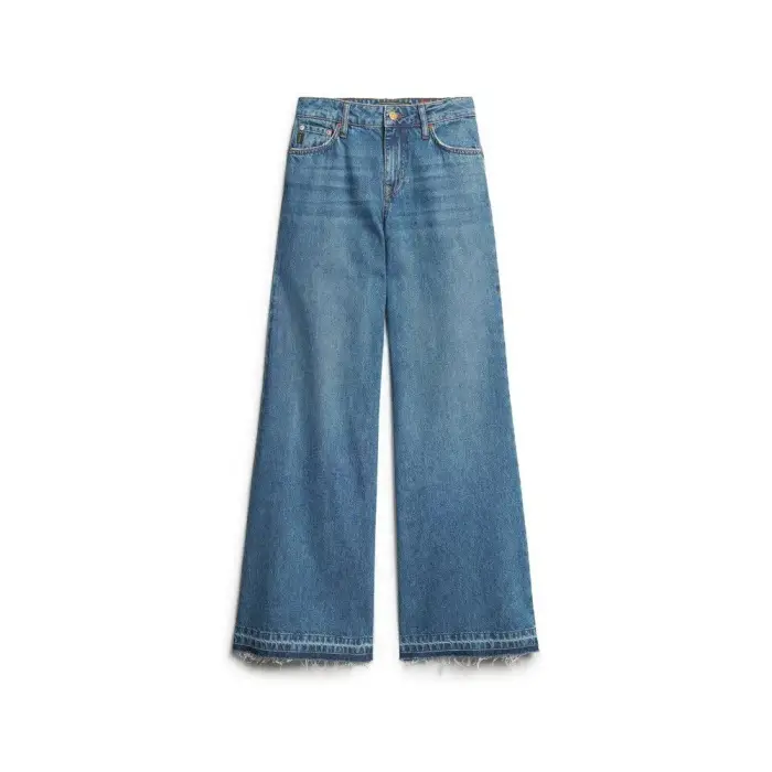 Jeans a gamba larga svasata con orli grezzi donna Superdry