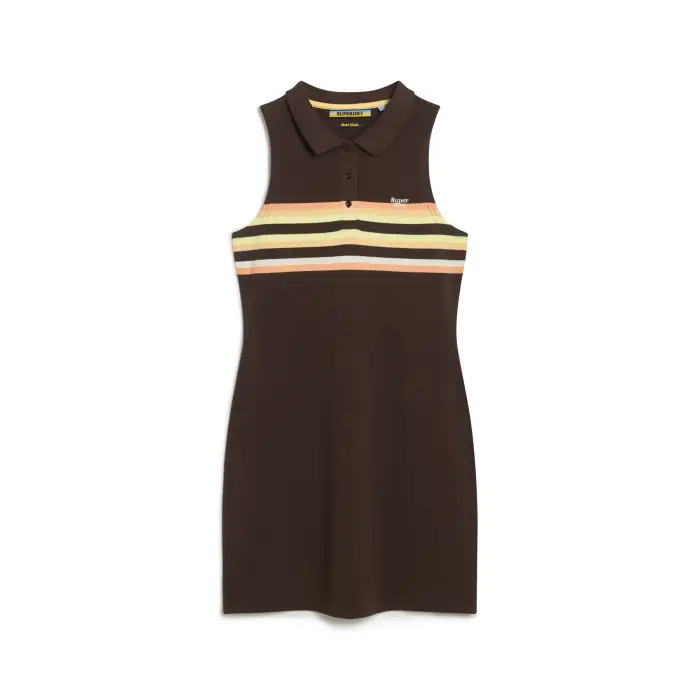 Mini-abito polo da donna Superdry Marron